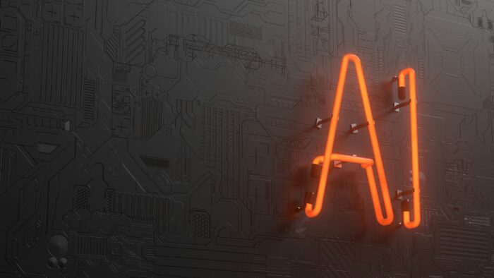 Florescent AI sign